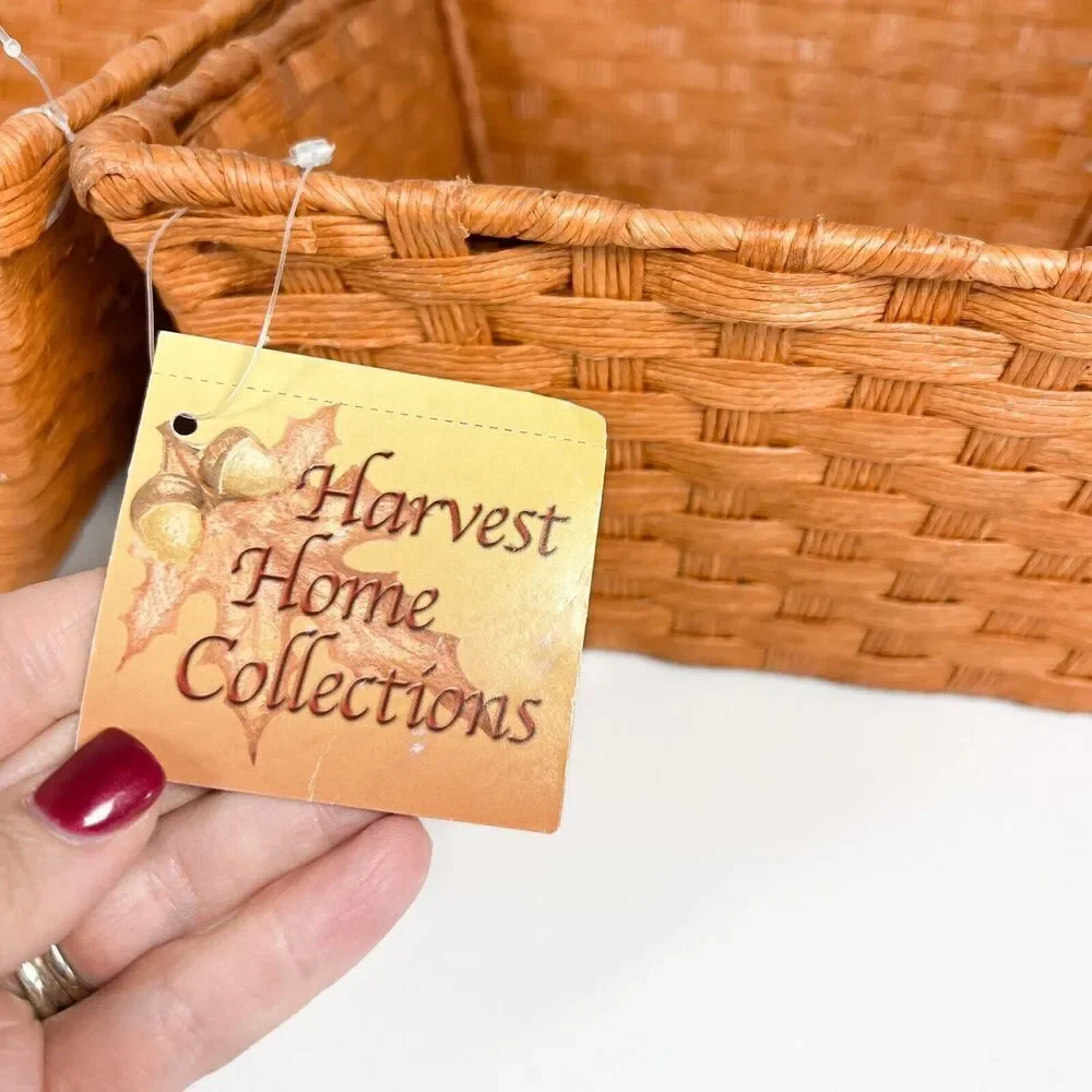 Harvest Home Collections Orange Baskets 10” By 10” Used W/Tags